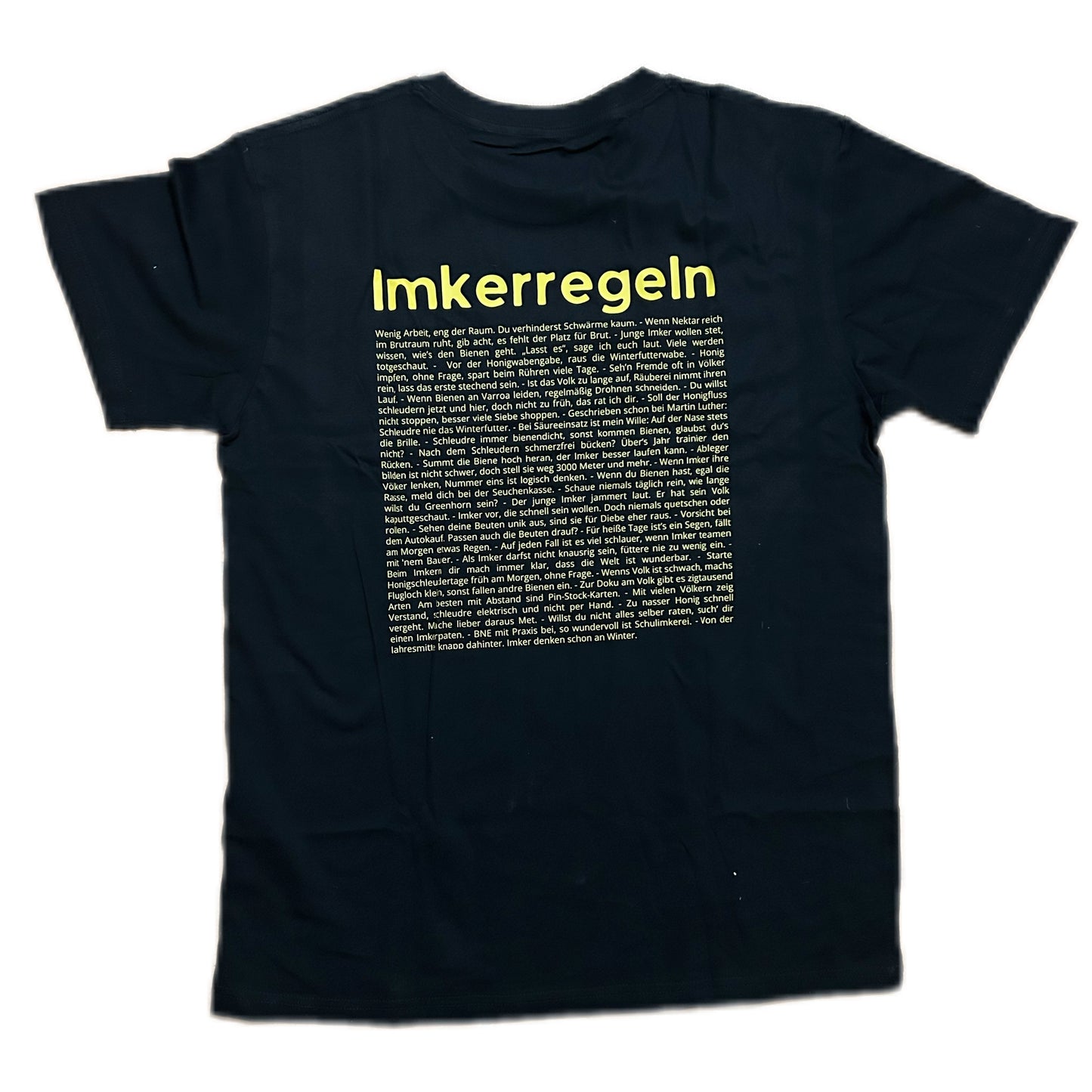PSK Imker-T-Shirt mit Imkerregeln (Rückenaufdruck) – Schwarz – Größe L