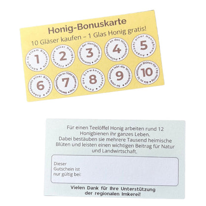 50 Honig-Bonuskarten  (Variante 2)