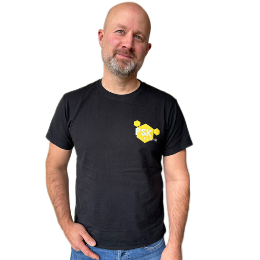 PSK Imker-T-Shirt mit Imkerregeln (Rückenaufdruck) – Schwarz – Größe L