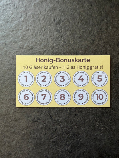 50 Honig-Bonuskarten  (Variante 2)