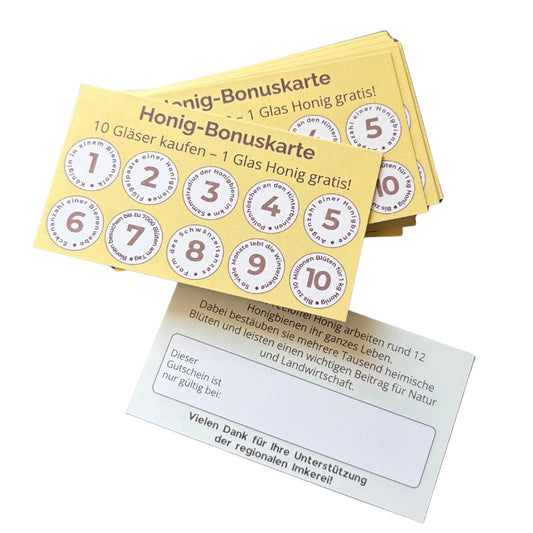 50 Honig-Bonuskarten  (Variante 2)