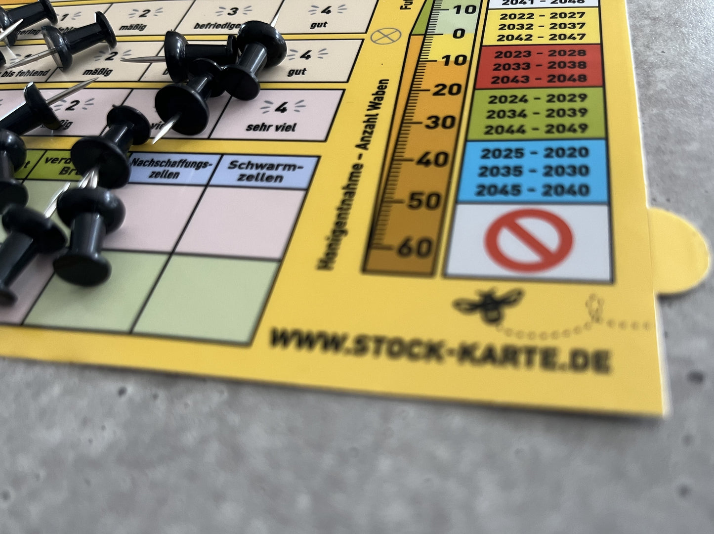 Aufkleber der PinStockKarte mit Pins