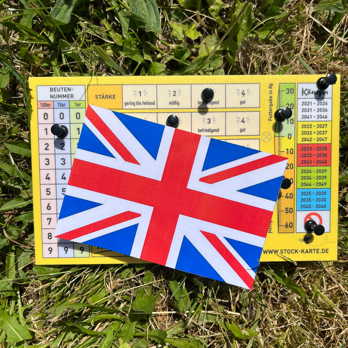 PinStockCard (english) incl. pins and screws PinStockKarte