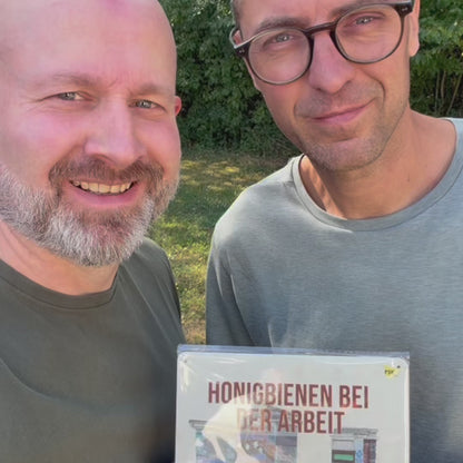 Blechschild (Honigbienen bei der Arbeit)