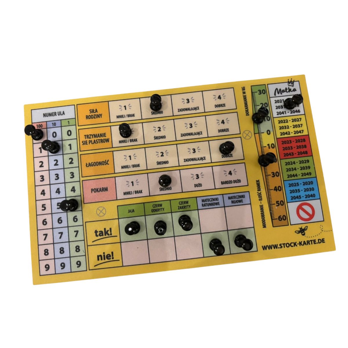 Pin-Stock-Karte (inkl. Pins und Schrauben)