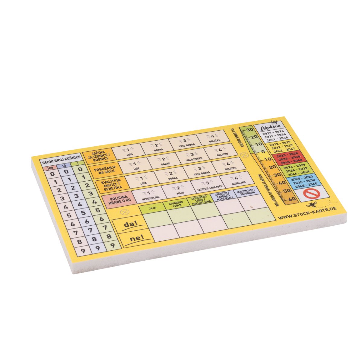 Pin stock card (including pins and screws)